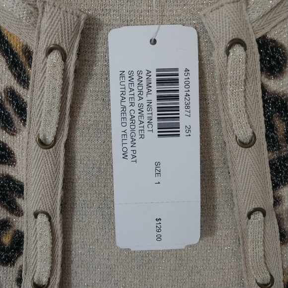 NWT Chico's Sz 1 Animal Print Open Cardigan - Picture 3 of 4